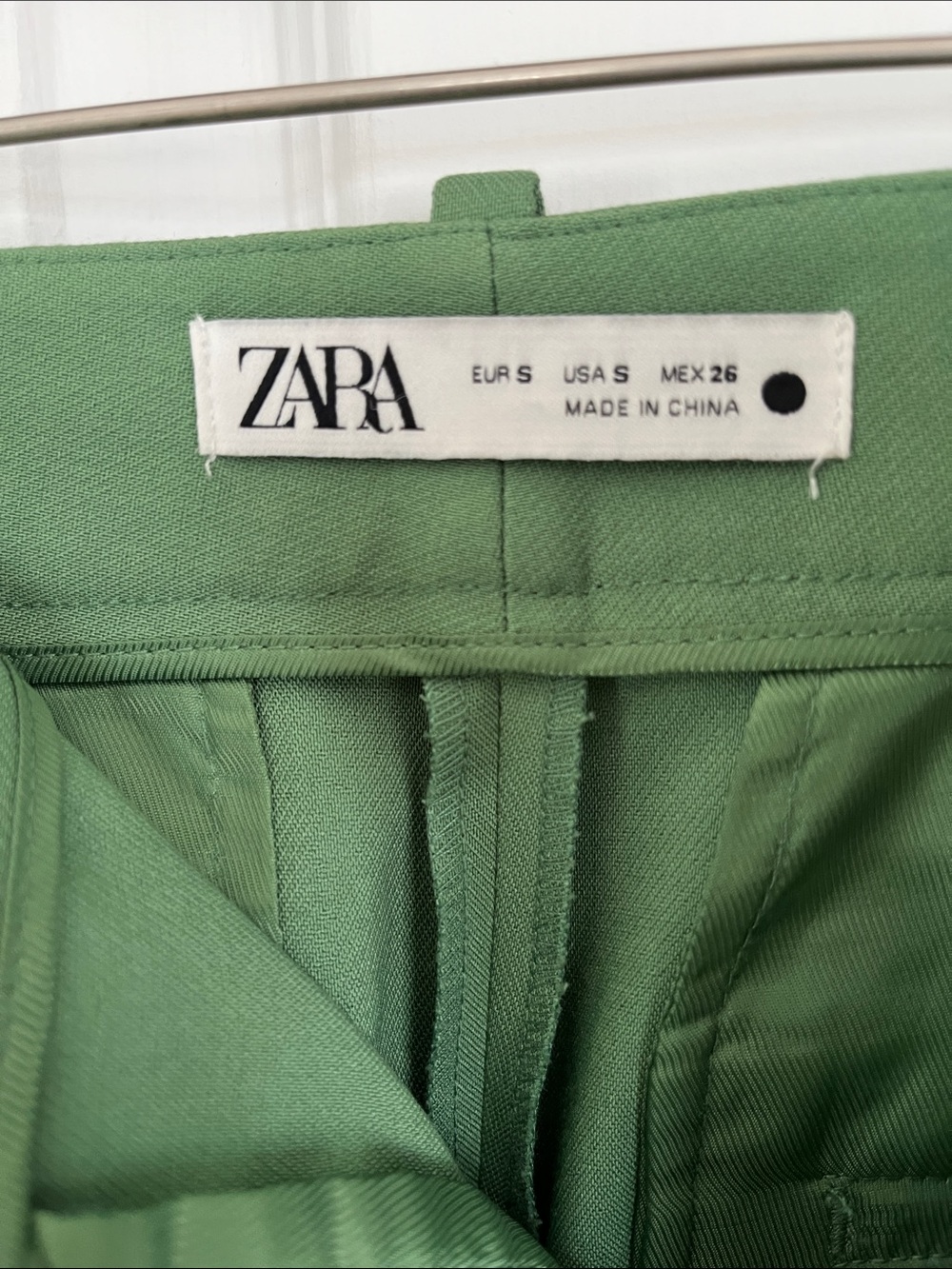 Zara Light Green High-Waist Trousers Size Small - Picture 2 of 4